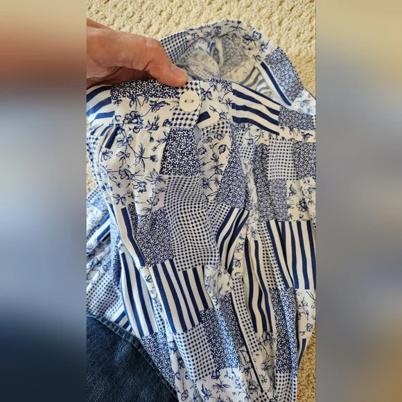 Vintage Blue & White Patchwork Set - includes blouse and skirt - Picture 13 of 13